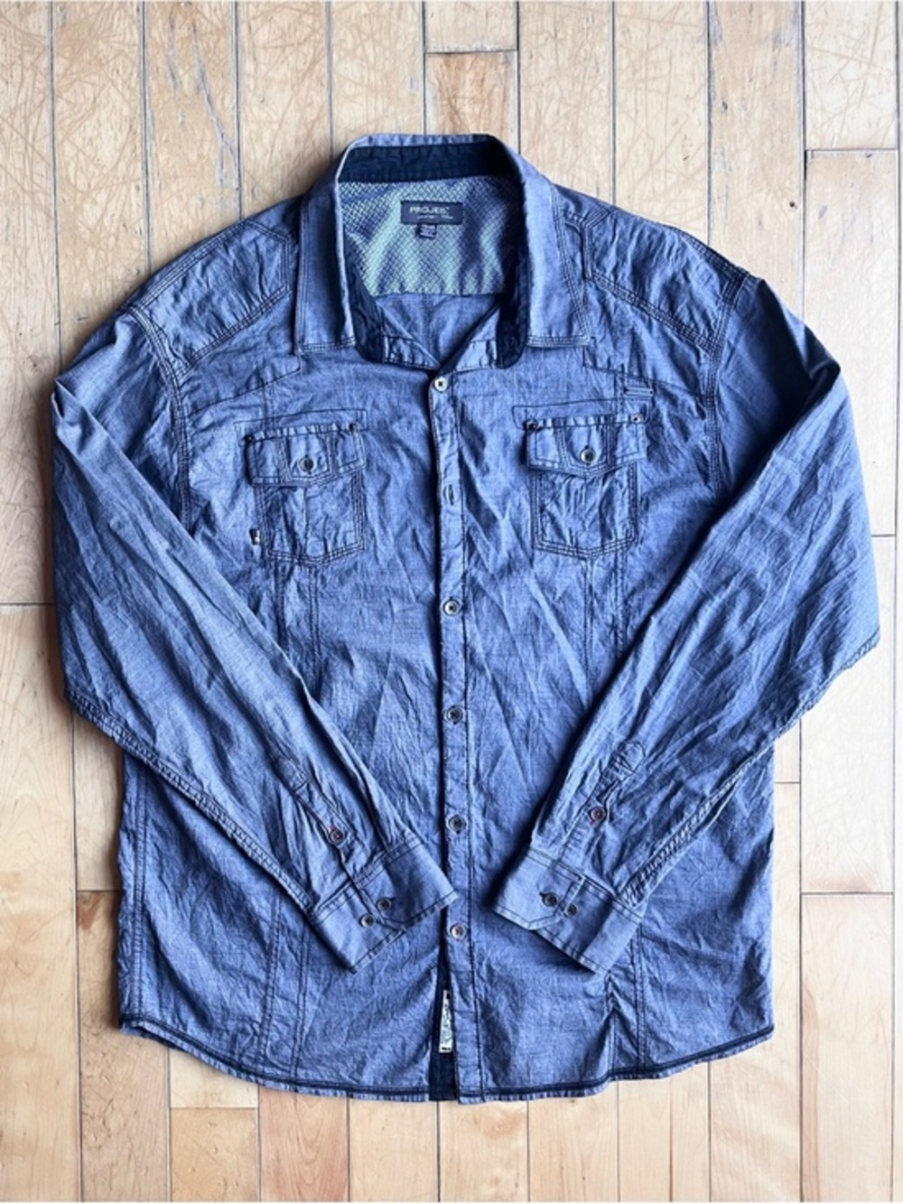 Projek Raw Utility Military Button-Up Long Sleeve Men's Shirt Size XXL